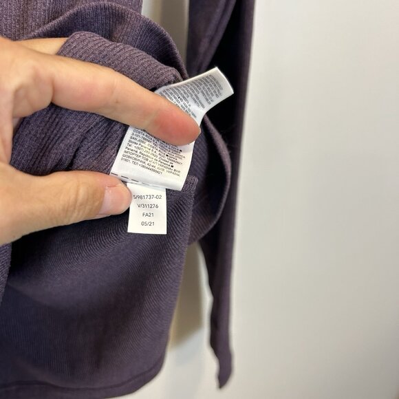 Athleta Uptempo Ribbed Henley Top Minimalistic Purple Medium 981737 - Picture 7 of 11